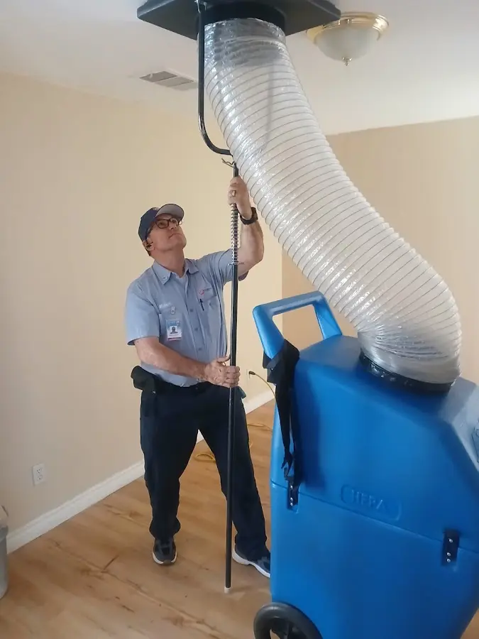 Mini Split Installation technician using HEPA equipment in Nampa